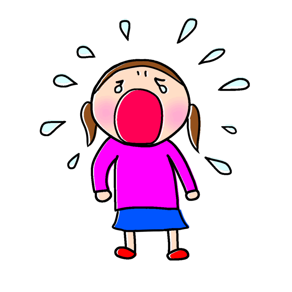 叫んでいる女の子のイラスト
